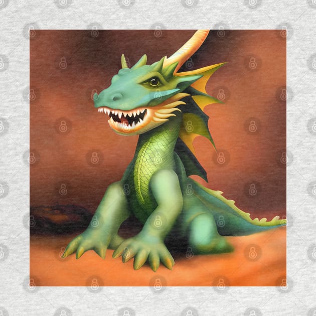 Baby Green Dragon by dragynrain